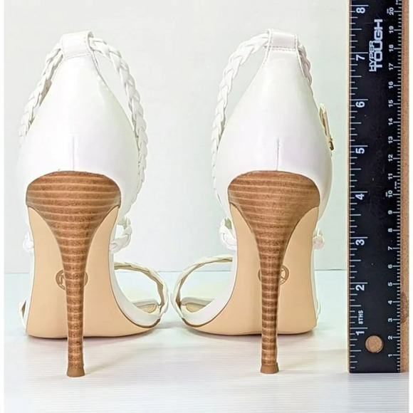 Michael Kors Women's Astrid White Leather Braided Heel Sandal Size 8.5 MSRP $145 - Picture 9 of 11